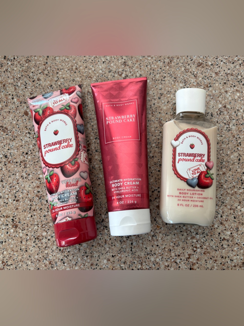 Bath & Body Works Strawberry Pound Cake Body Care Creams and lotion - NEW
